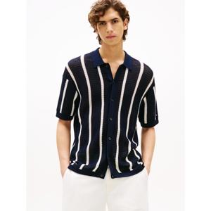 Tommy Hilfiger Relaxed Open Knit Stripe Short Sleeve Shirt